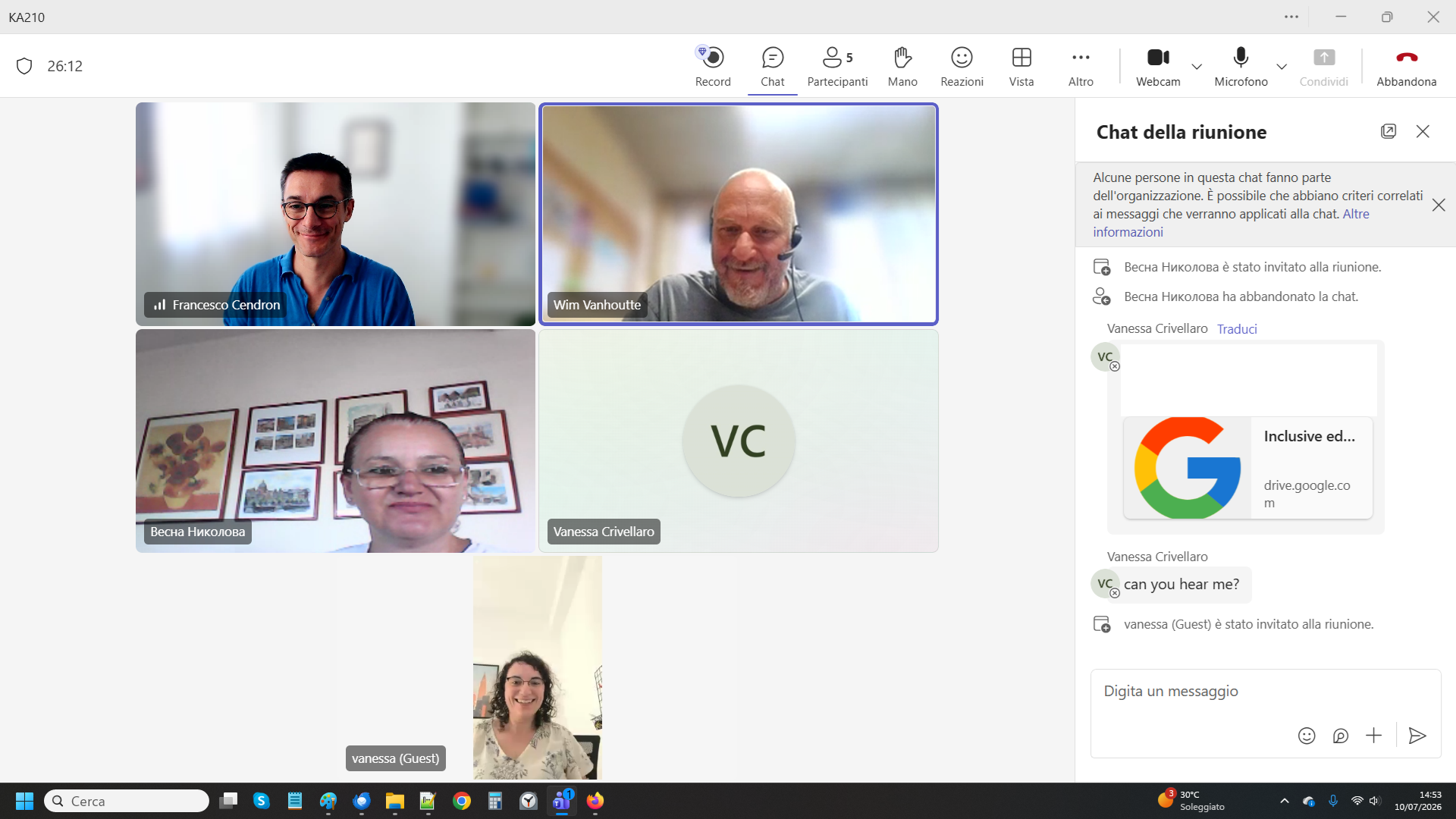 Online project meeting 10 July 2026 — screenshot 3