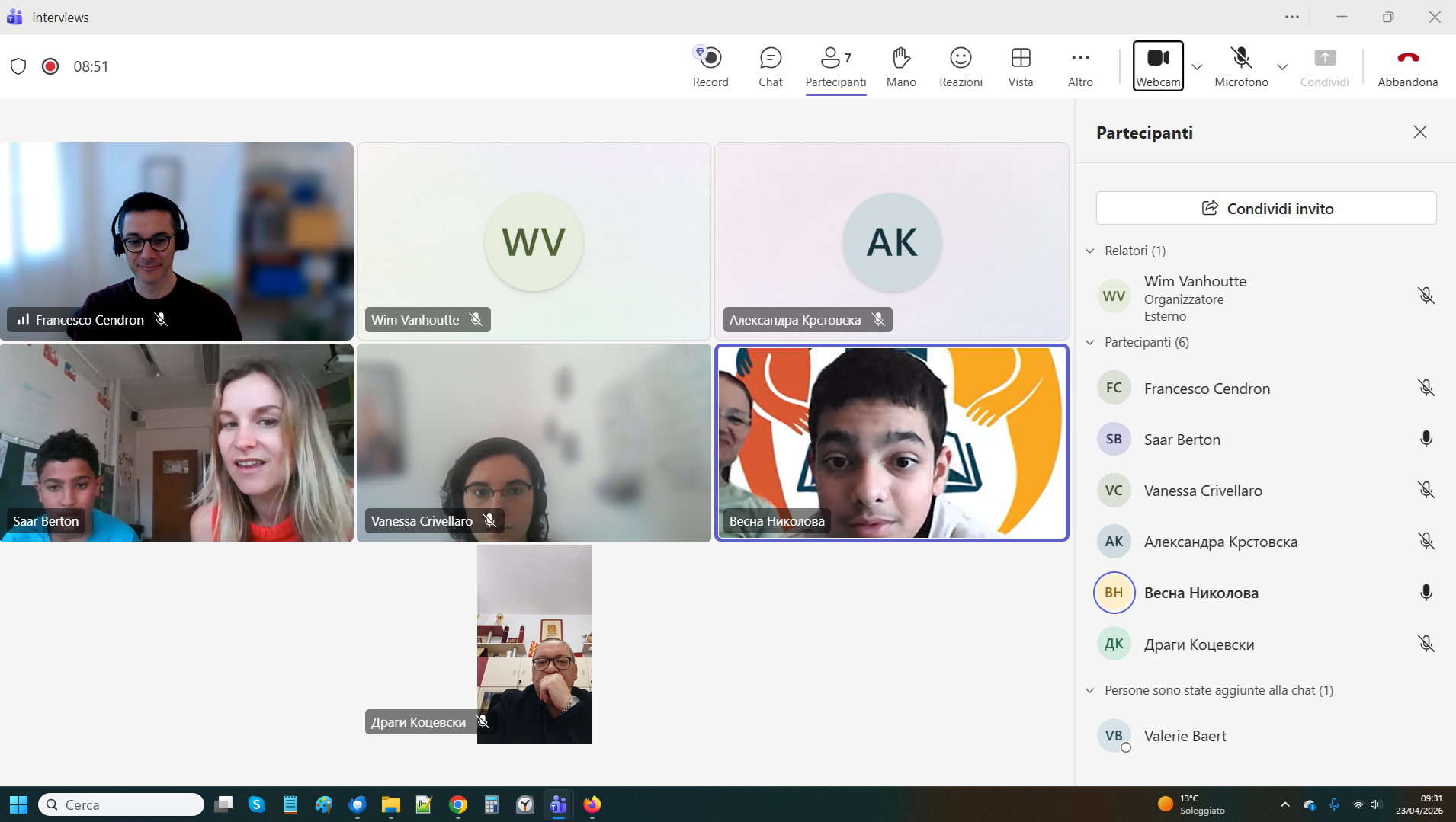 Student interviews 23 April 2026 — screenshot 1