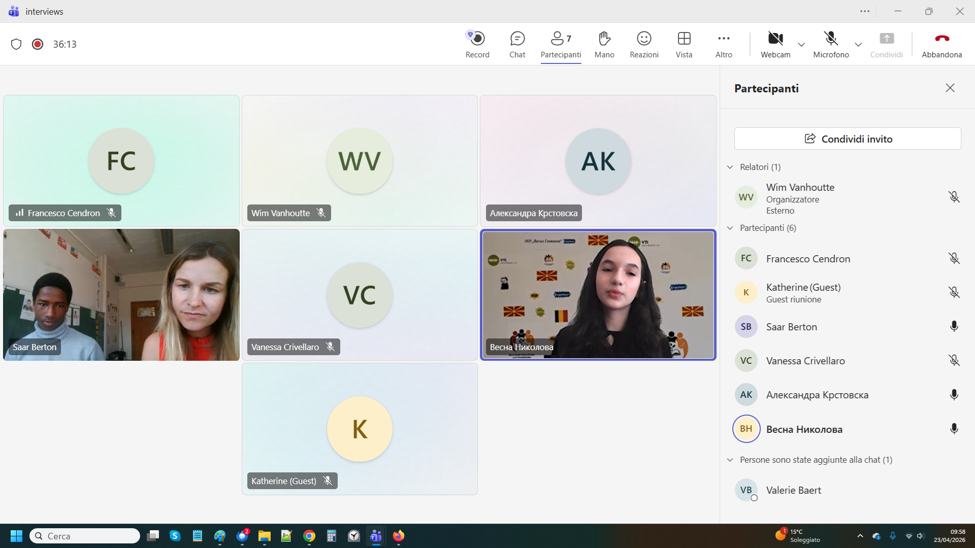 Student interviews 23 April 2026 — screenshot 4