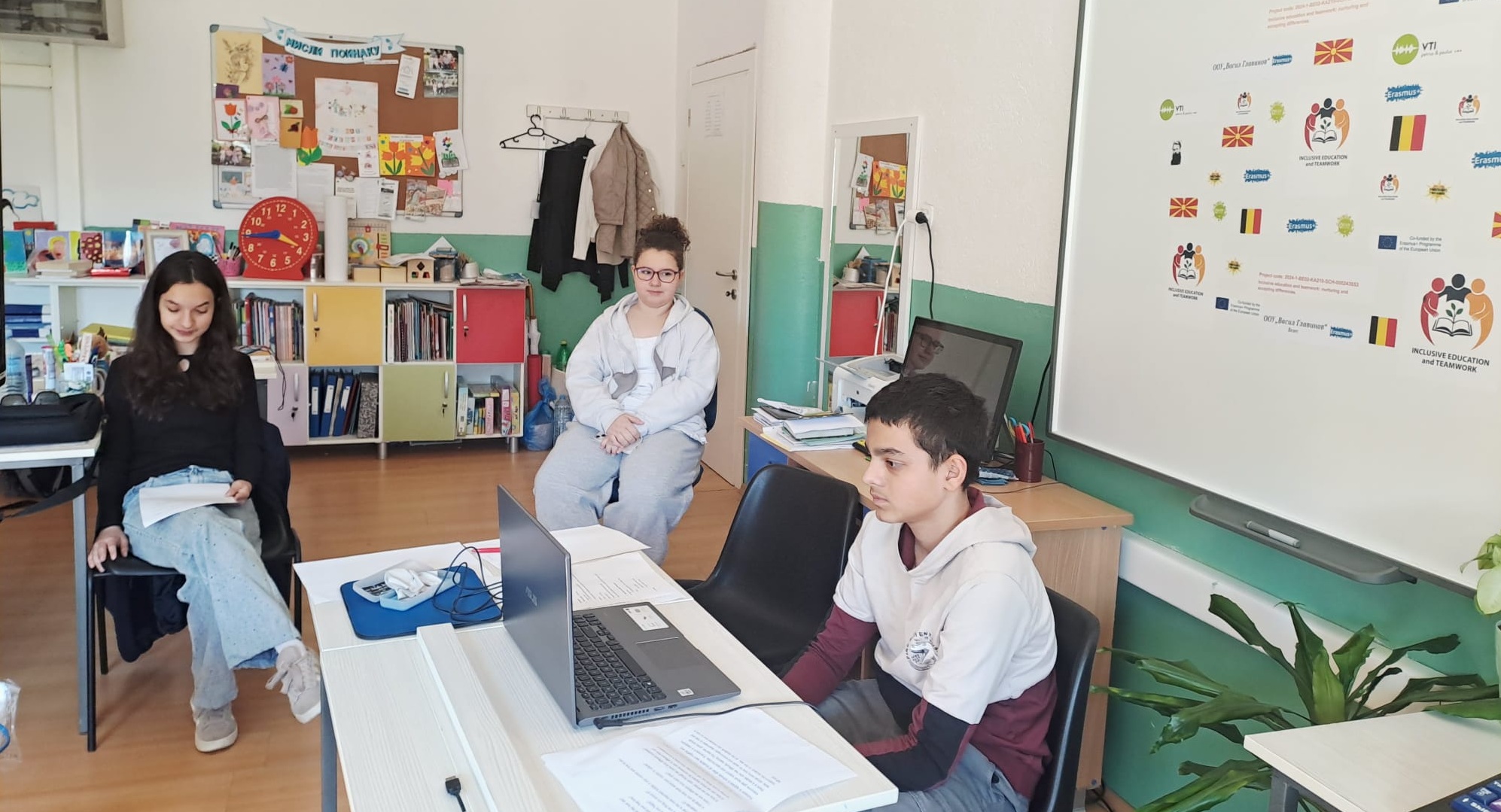 Students observing and preparing for their interviews
