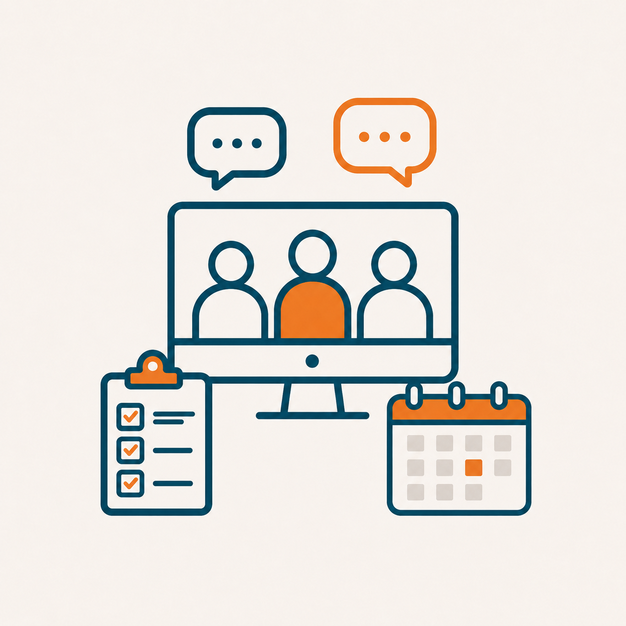 Online project meeting on reporting and project planning